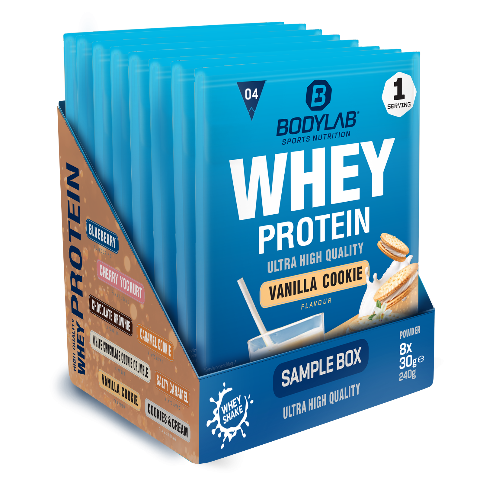 Whey Protein Probierboxen (8 Proben je 30g) Probierbox 4 (8x30g)
