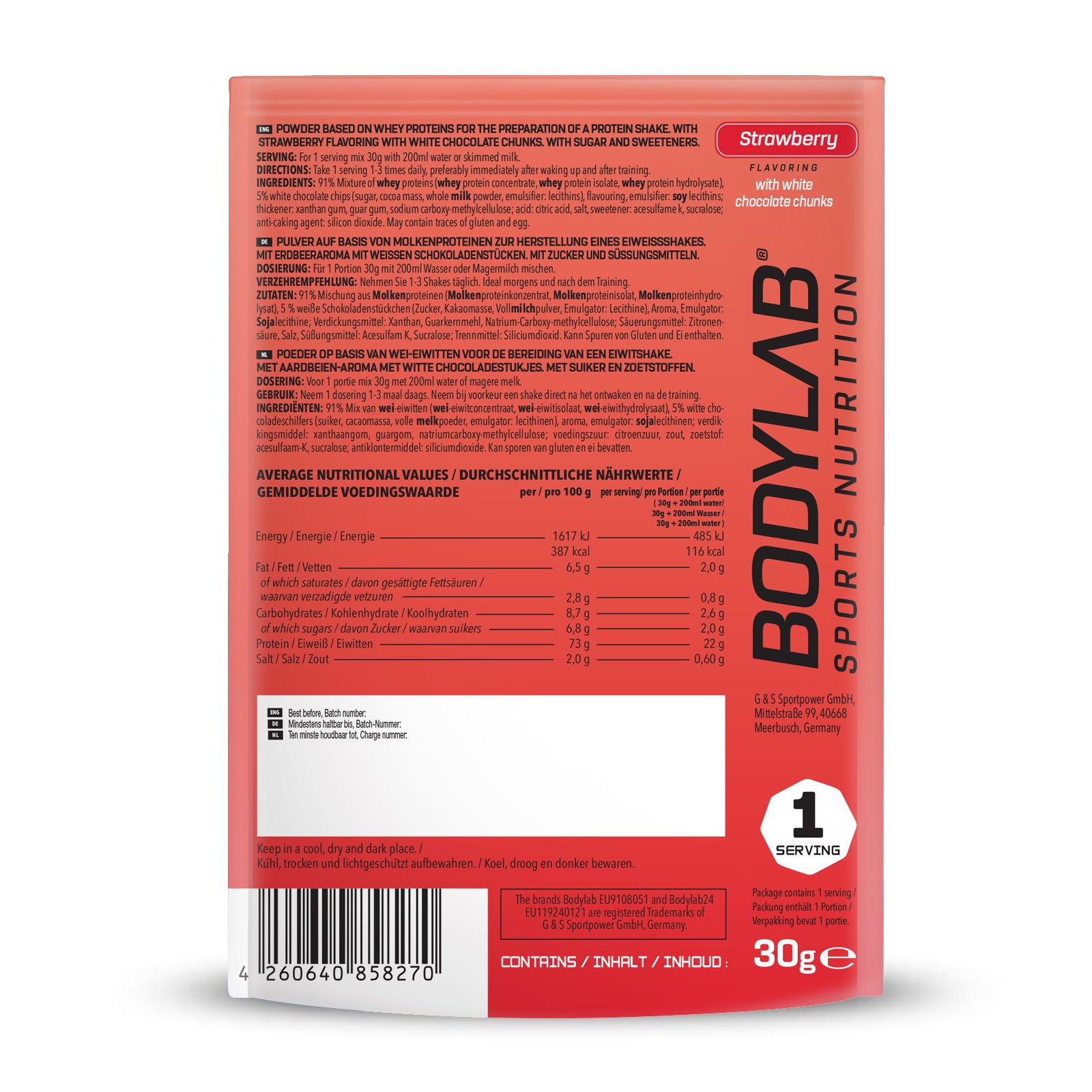 Whey Protein Probierboxen (8 Proben je 30g) Probierbox 1 (8x30g)