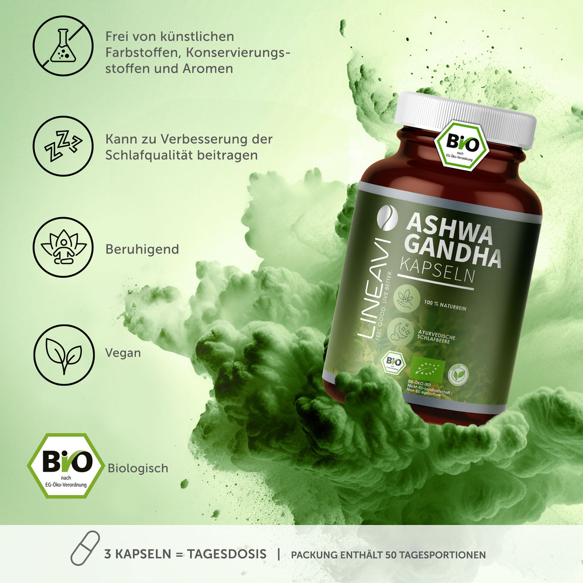 Doppelpack: Bio Ashwagandha Kapseln (2x150 Kapseln)