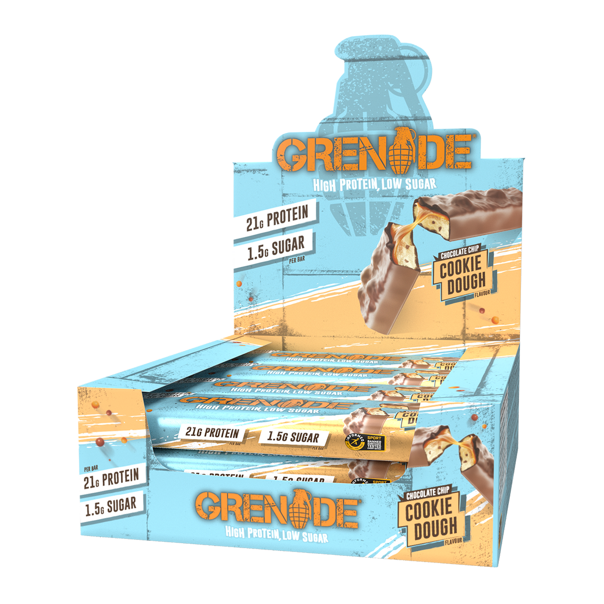 Grenade Protein Bar (12x60g) Chocolate Chip Cookie Dough