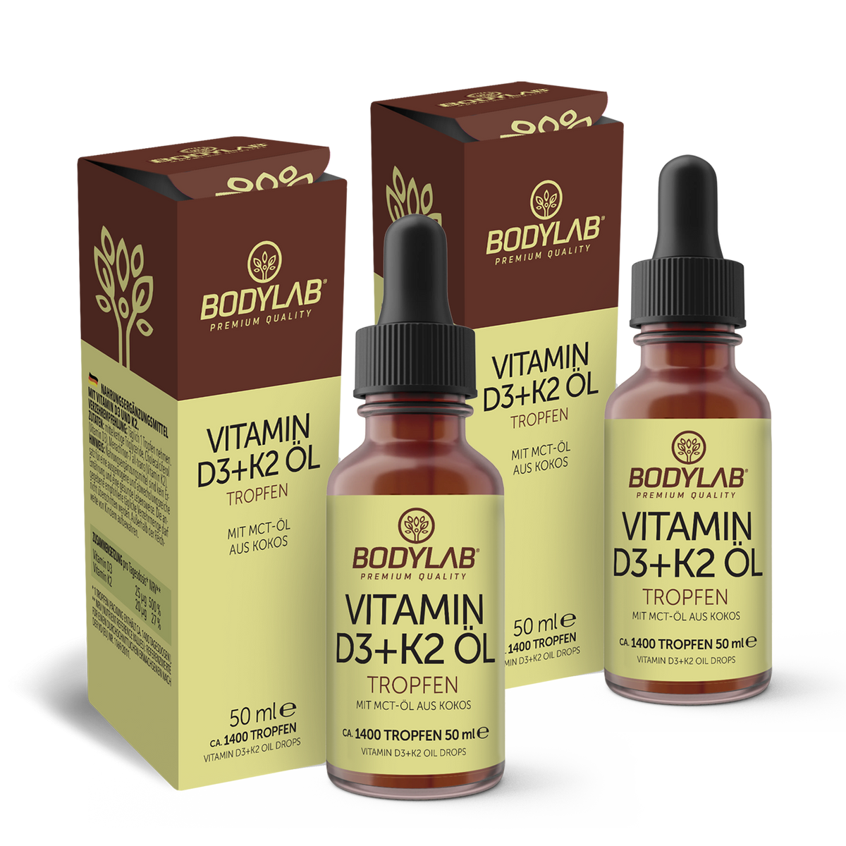 2 x Vitamin D3 + K2 Öl Tropfen (2 x 50ml)
