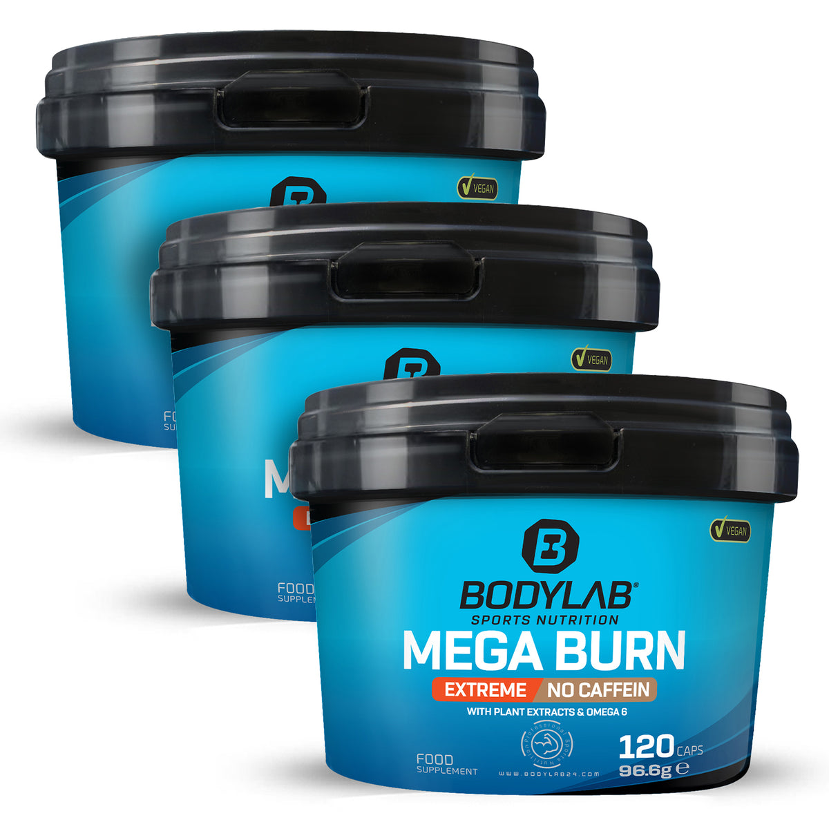 3 x Mega Burn Extreme NO Caffein (120 Kapseln)