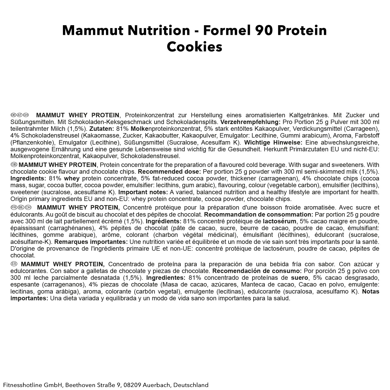Formel 90 Protein (3000g) Cookies