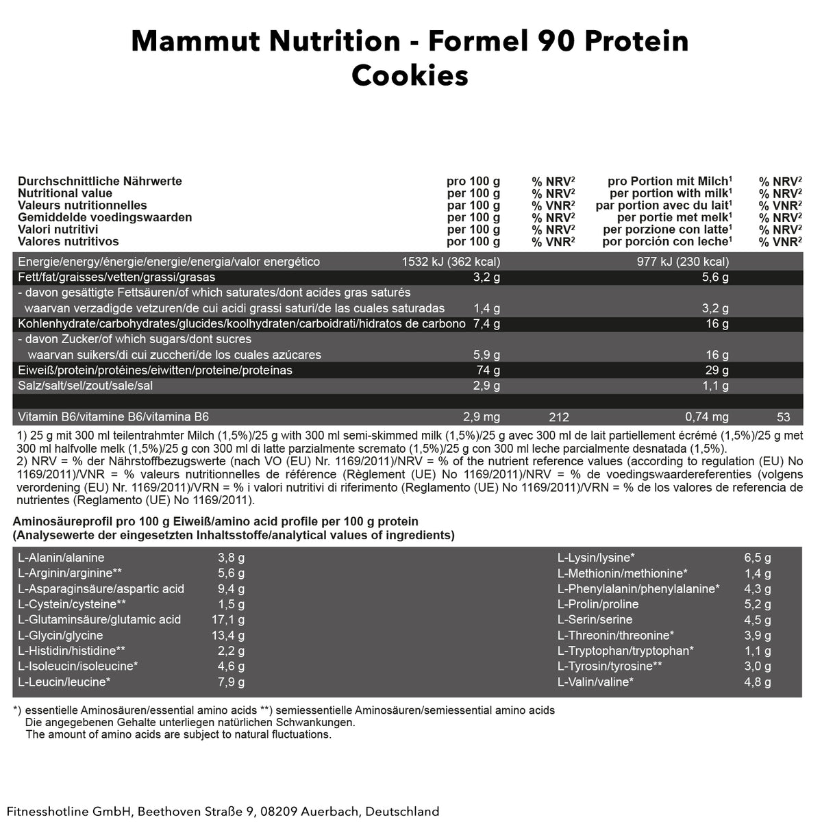 Formel 90 Protein (3000g) Cookies