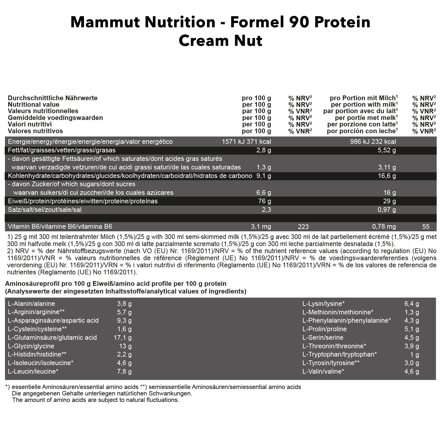 Formel 90 Protein (3000g) Sahne-Nuss