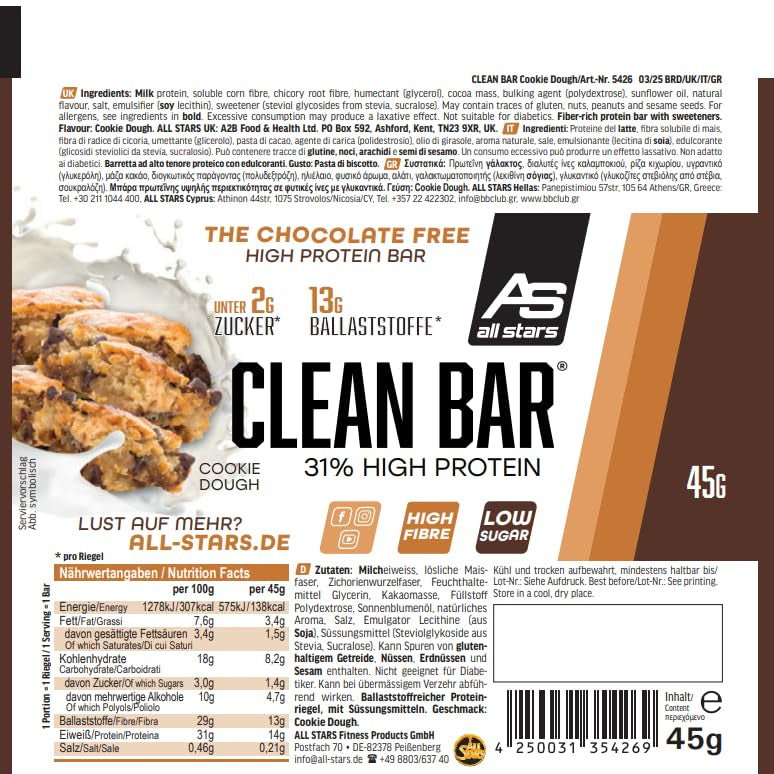 Clean Bar (18x45g) Cookie-Dough