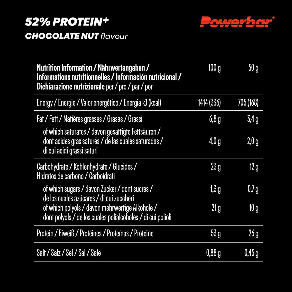 52% Protein+ Bar (20x50g) Chocolate Nut
