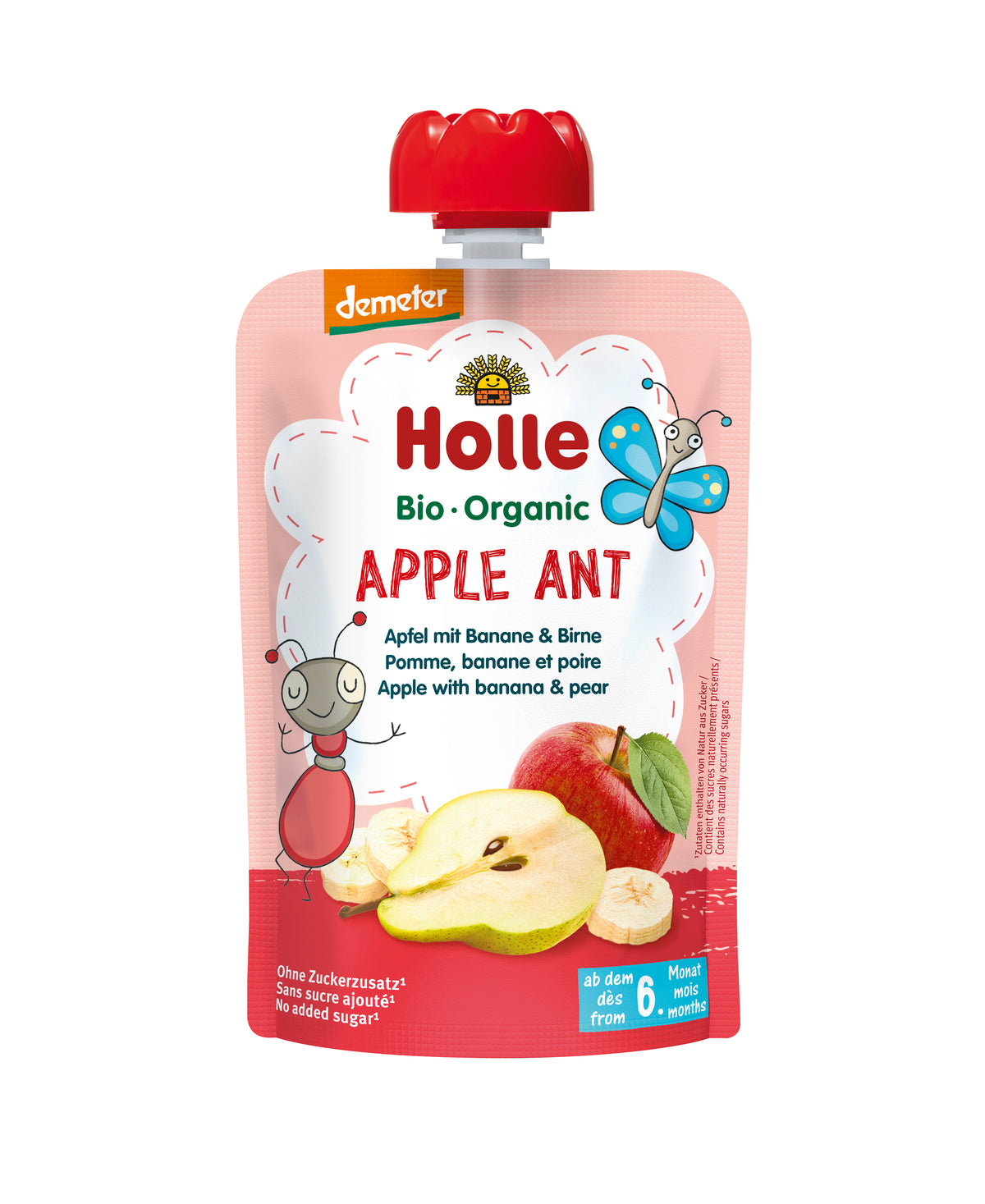 Demeter Apple Ant - Pouchy Apfel & Banane mit Birne ab dem 6. Monat (100g)