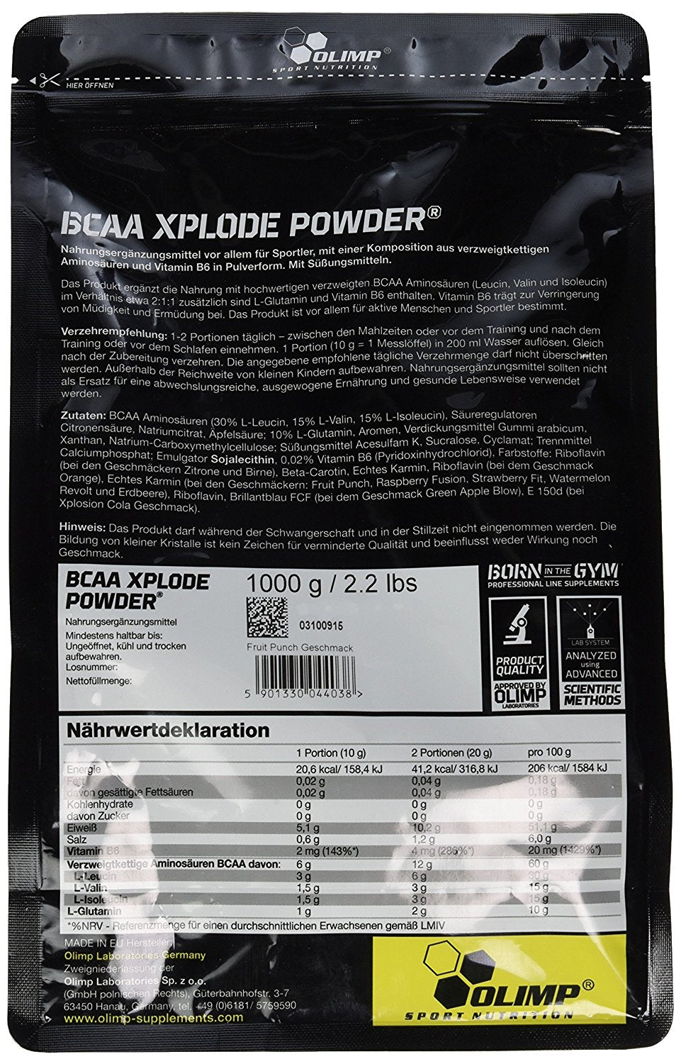 BCAA Xplode Powder (1000g) Fruit Punch