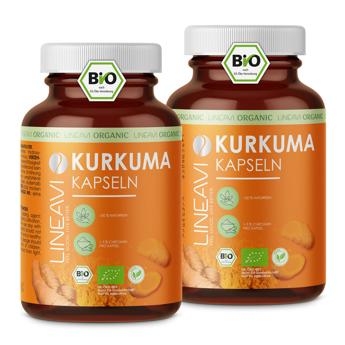 Doppelpack: Bio Kurkuma Kapseln (2x180 Kapseln)