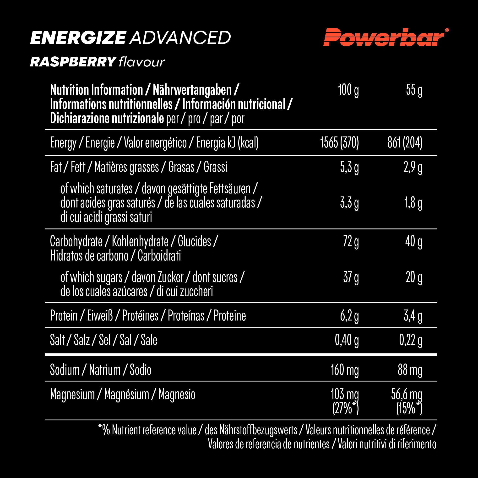 Energize Advanced (15x55g) Rapsberry