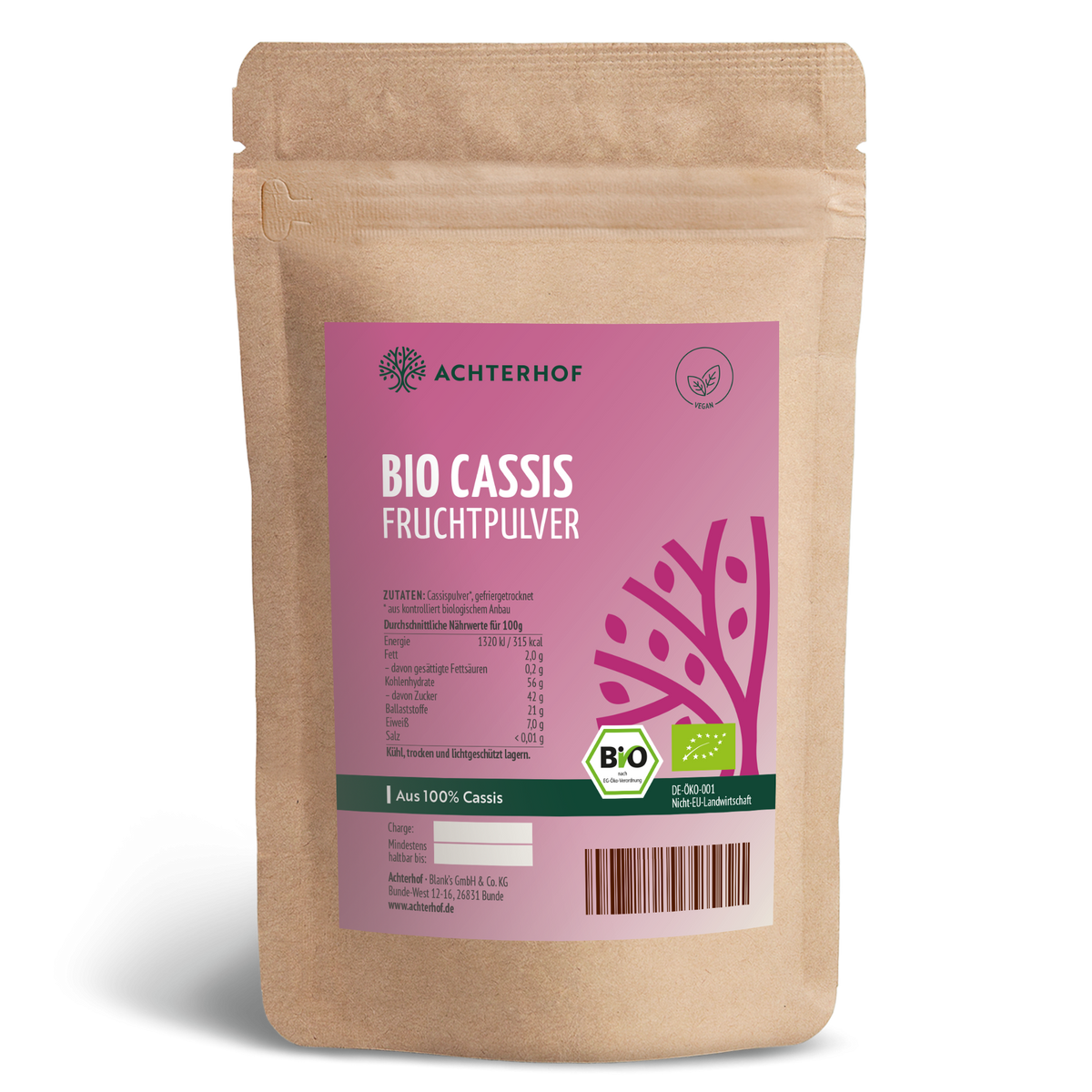 Bio Cassis Fruchtpulver (100g)