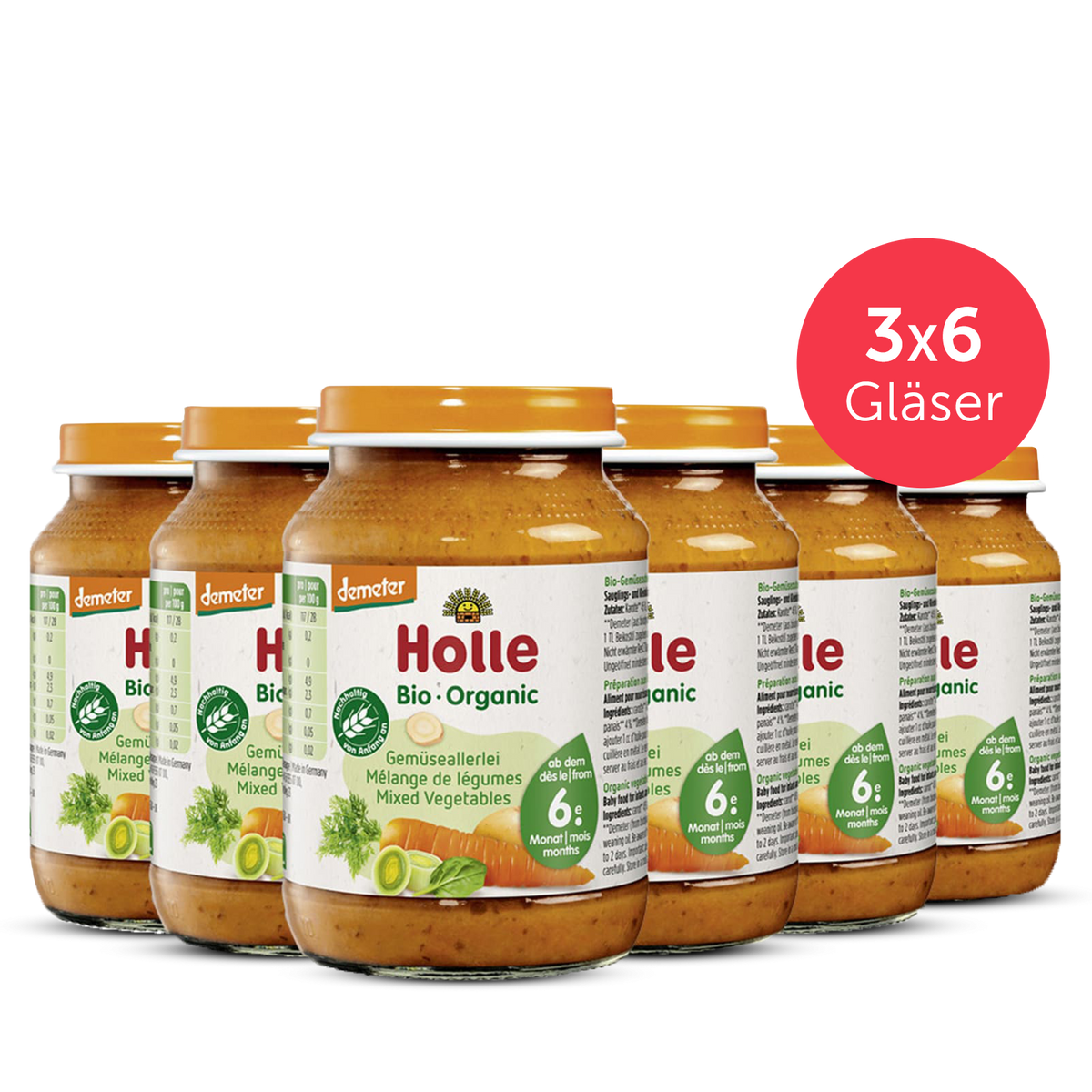 3er Pack Gemüseallerlei - 6x190g - Demeter ab dem 6. Monat