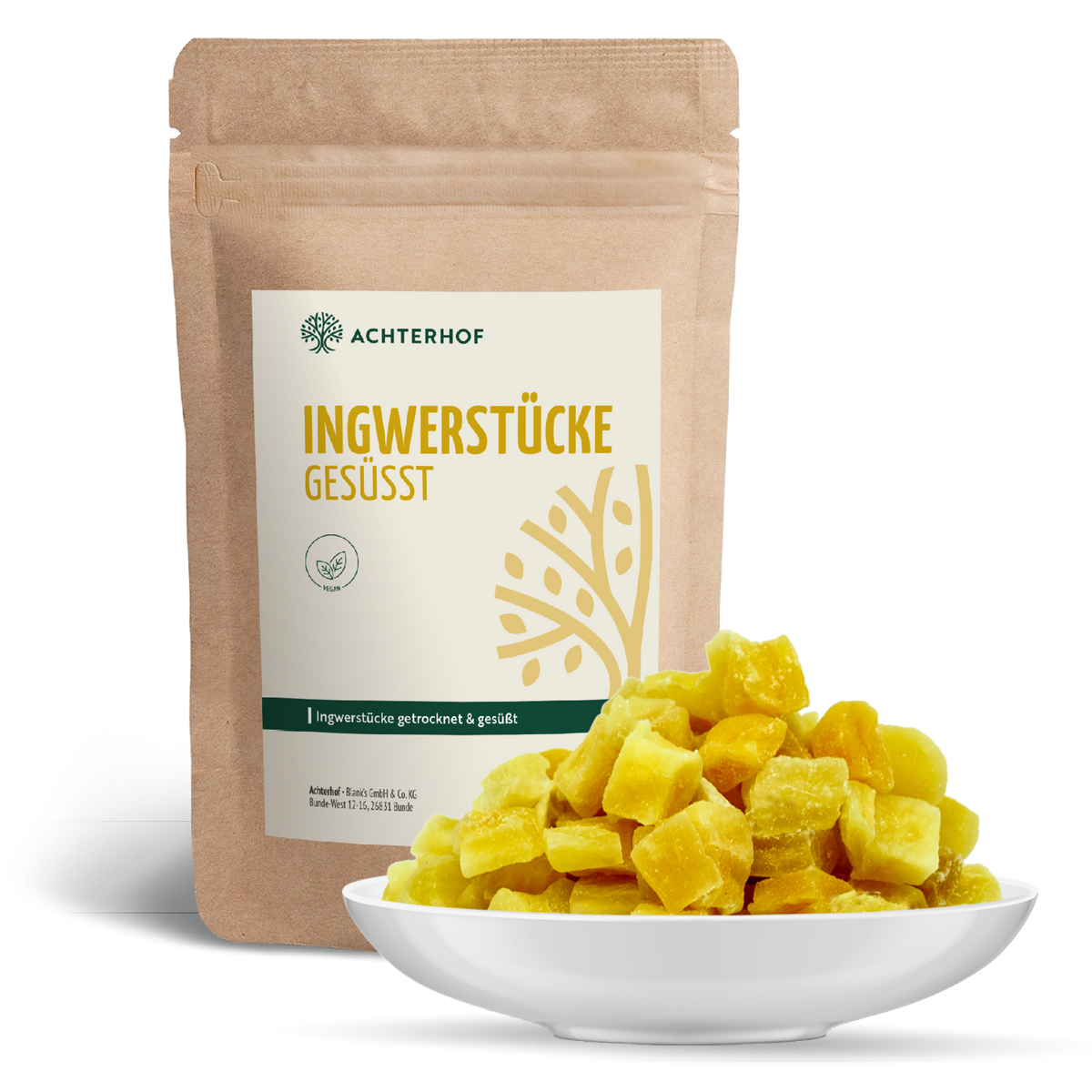 Ingwerstücke getrocknet & gesüßt (1000g)