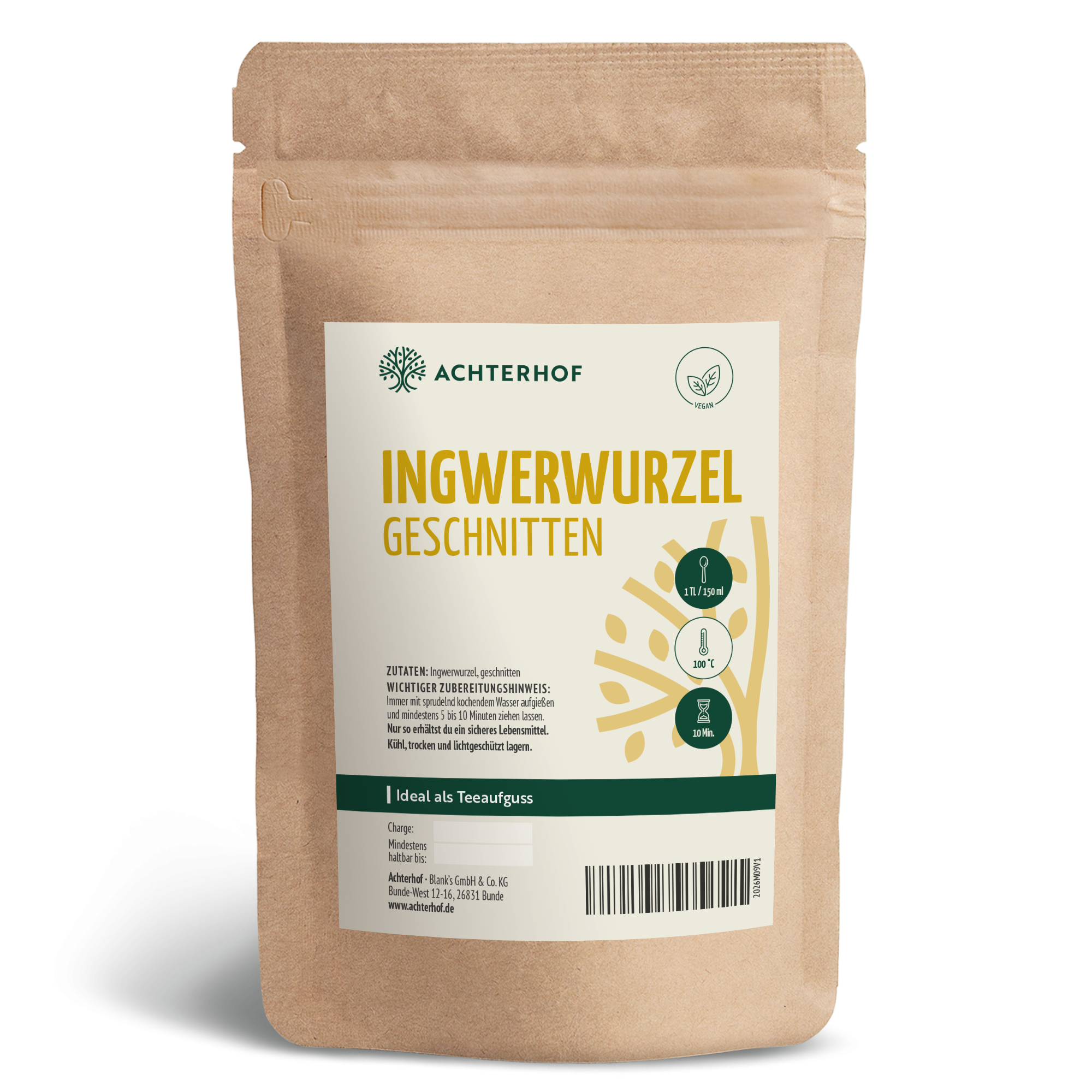 Ingwerwurzel geschnitten (1000g)