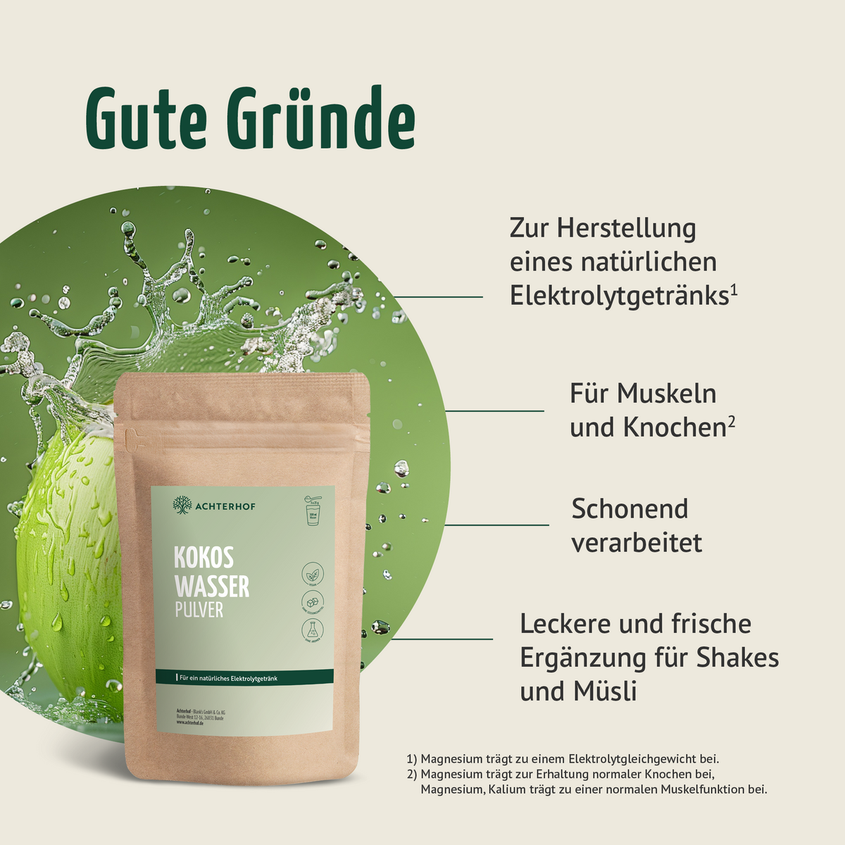 Kokoswasser Pulver (500g)