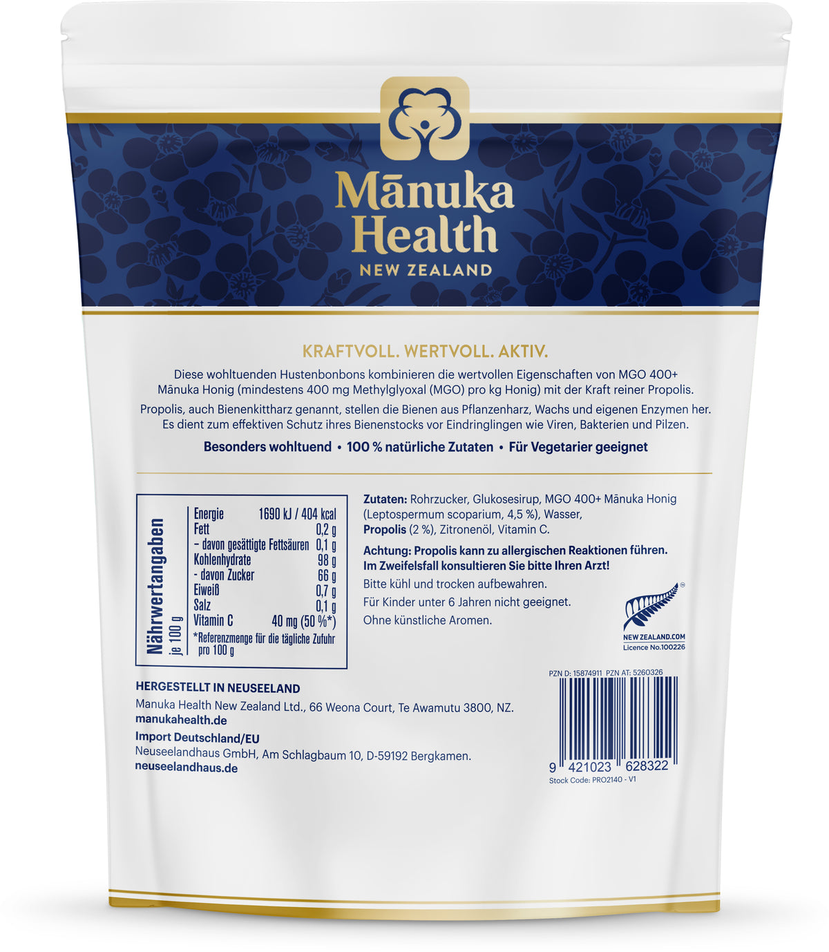 Manuka MGO 400+ Hustenbonbons (250g) propolis