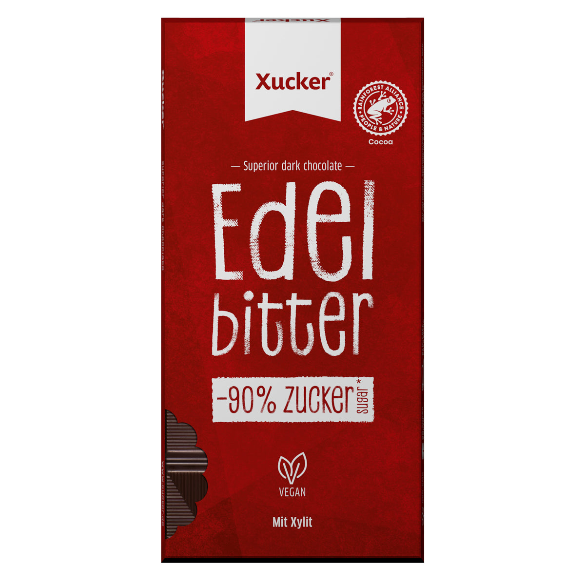 Vegane Edelbitter-Schokolade mit Xylit (80g)