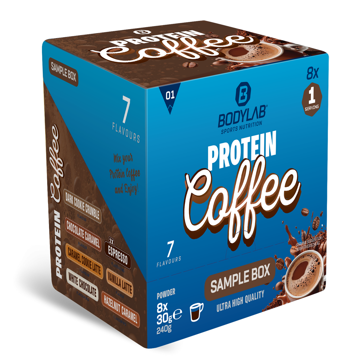 Protein Coffee Probierbox (8 Proben je 30g)