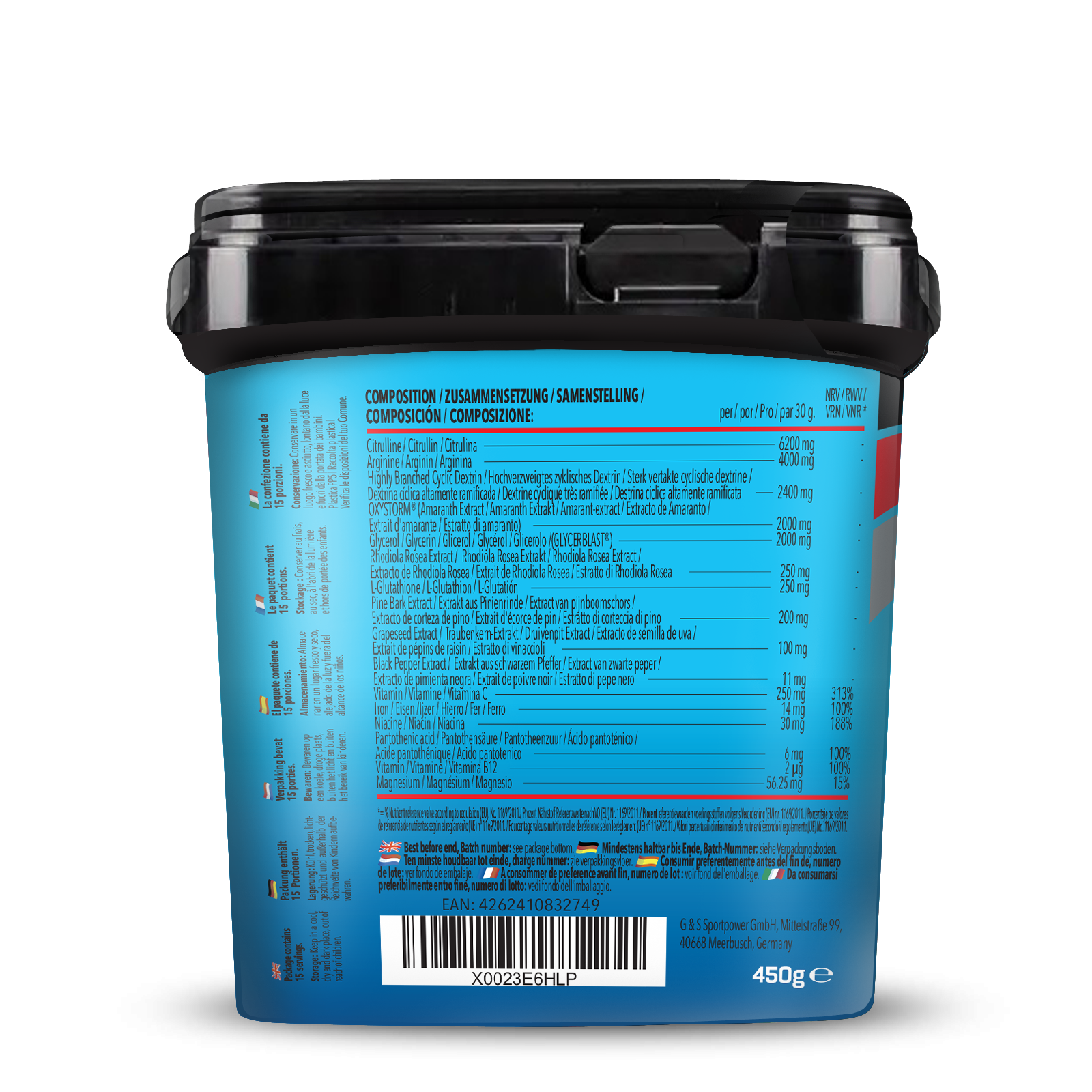 Bodybuilder Pump Pre Workout (450g) Grüner Apfel
