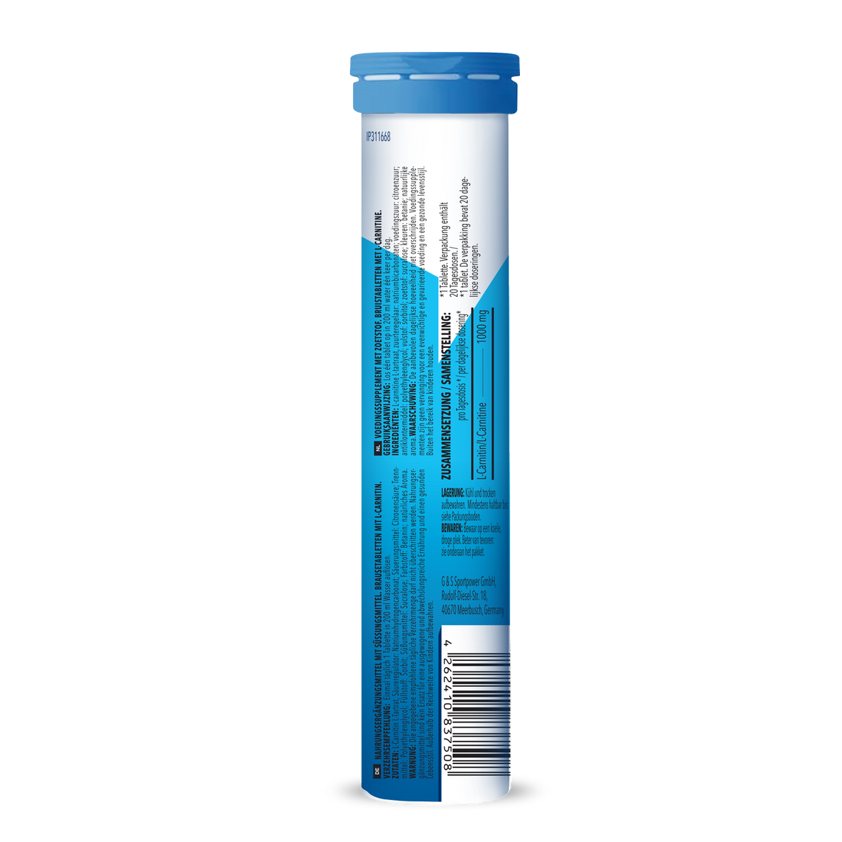 L-Carnitine - 6x 20 Brausetabletten - Raspberry Flavouring