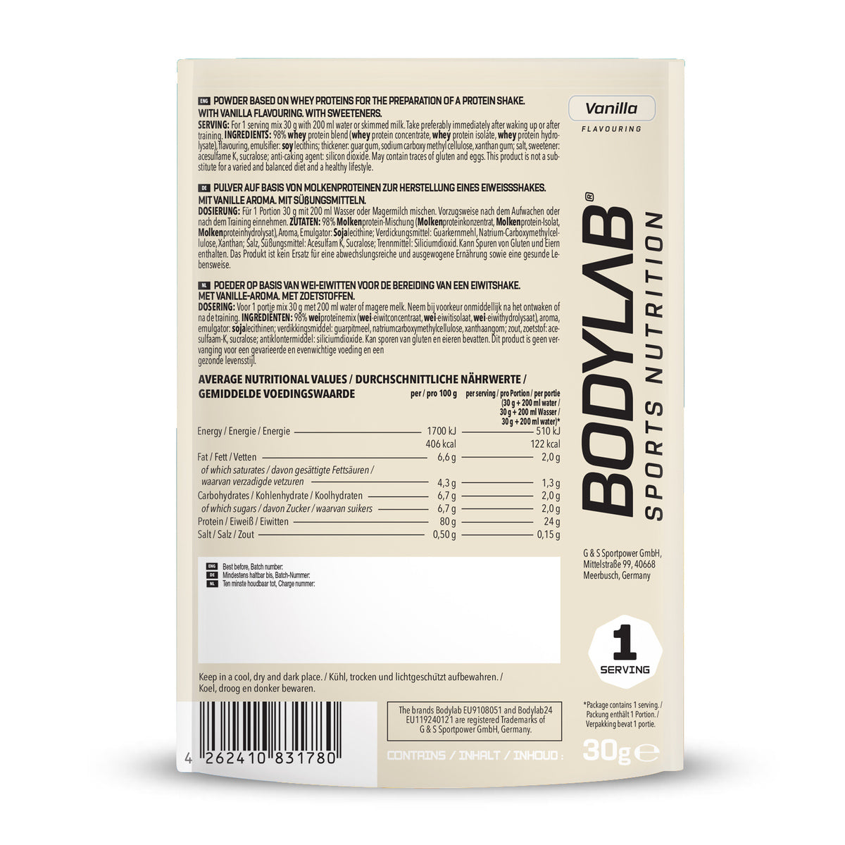 Whey Protein Probierboxen (8 Proben je 30g) Probierbox 3 (8x30g)
