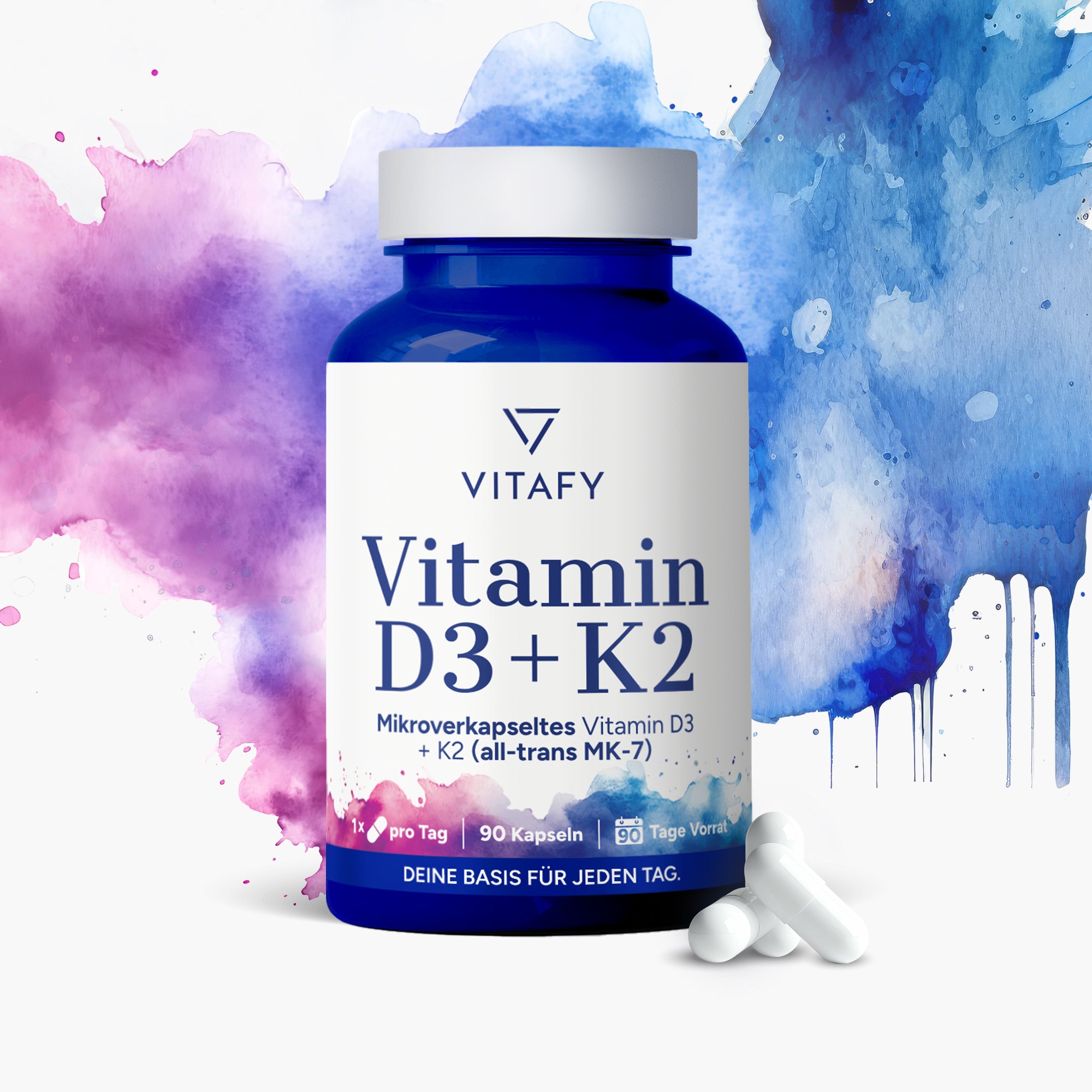 Vitamin D3 + K2 (90 Kapseln)