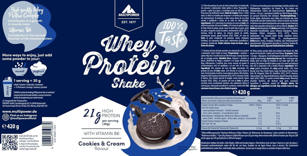 Whey Protein Shake (420g) Cookies & Cream