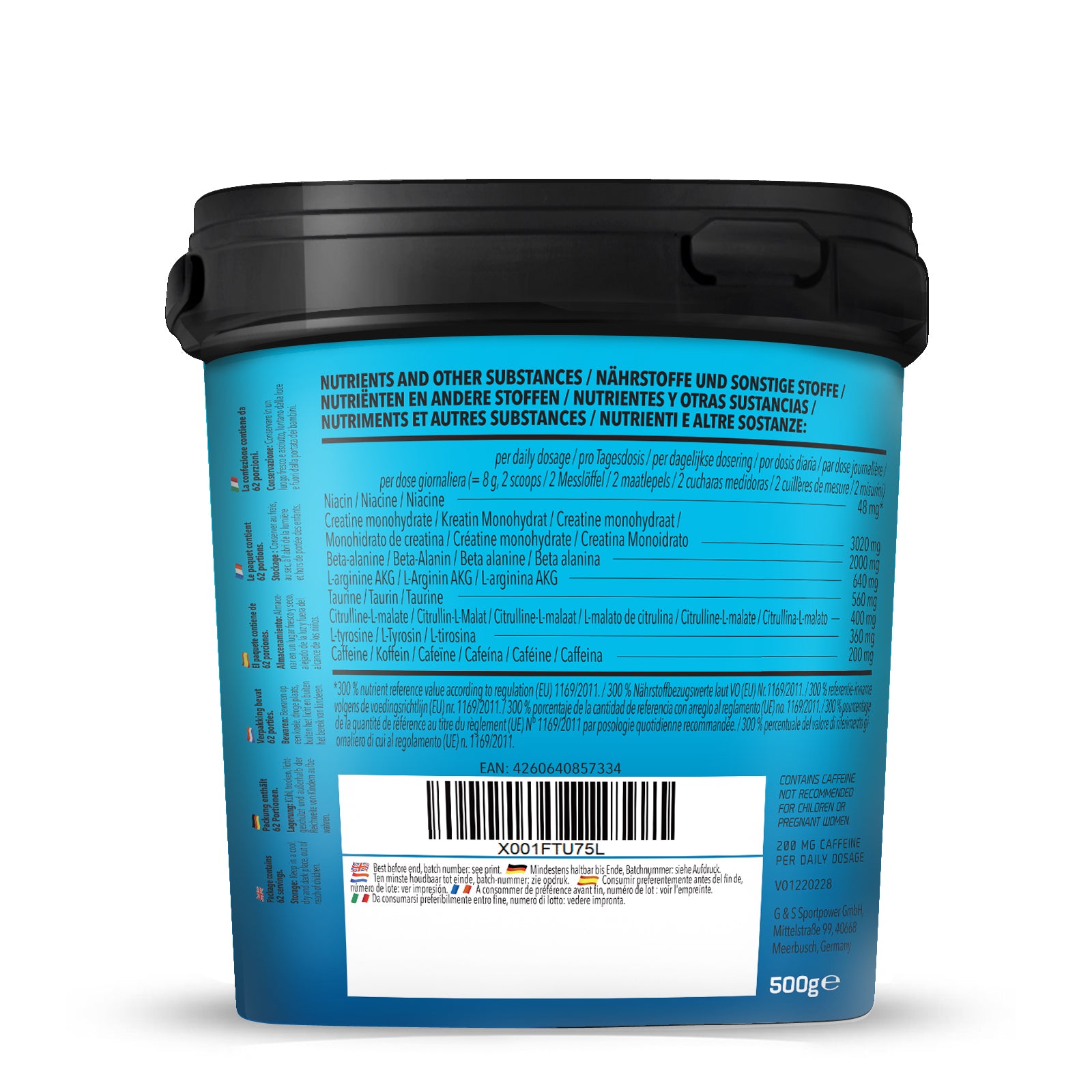 Concentrated Pre Workout (500g) Grüner Apfel