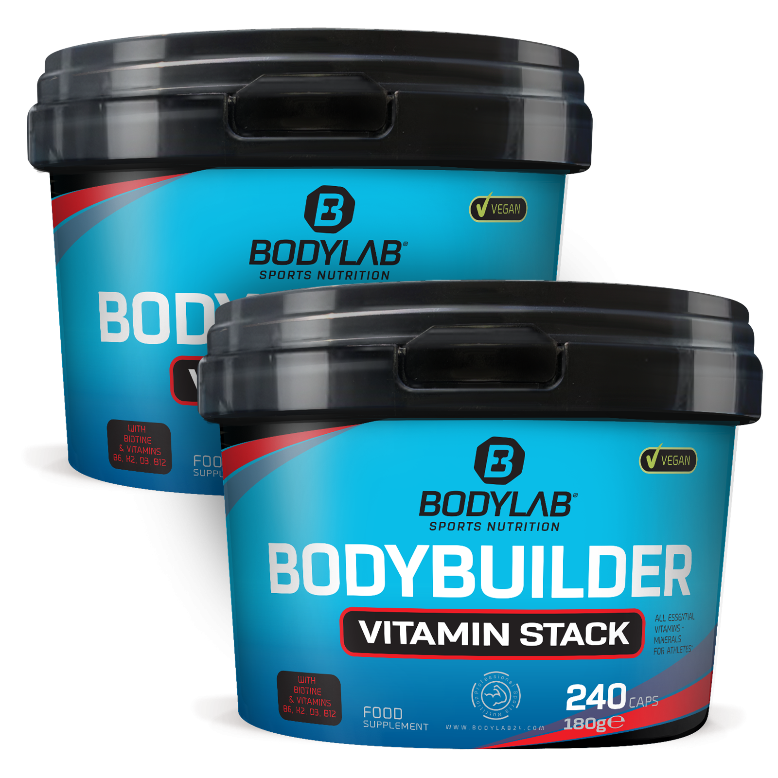 2 x Bodybuilder Vitamin Stack (je 240 Kapseln)