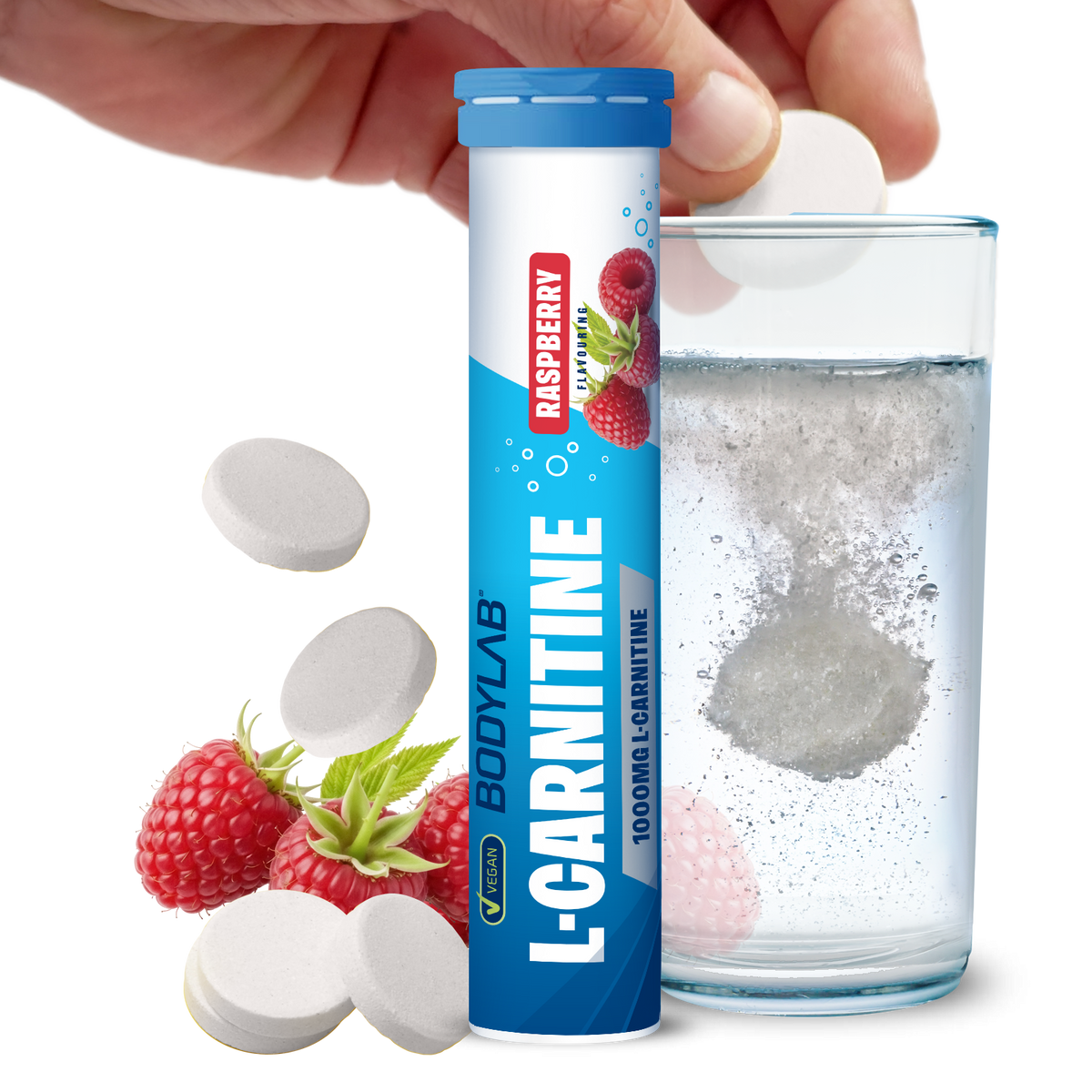 L-Carnitine - 6x 20 Brausetabletten - Raspberry Flavouring