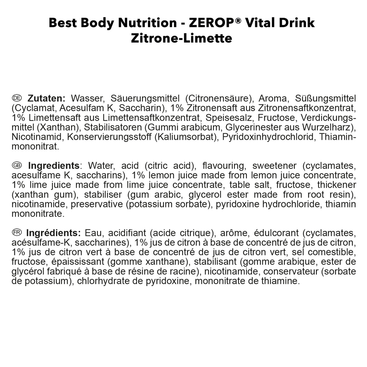 Vital Drink Zerop (1000ml) Lemon Lime