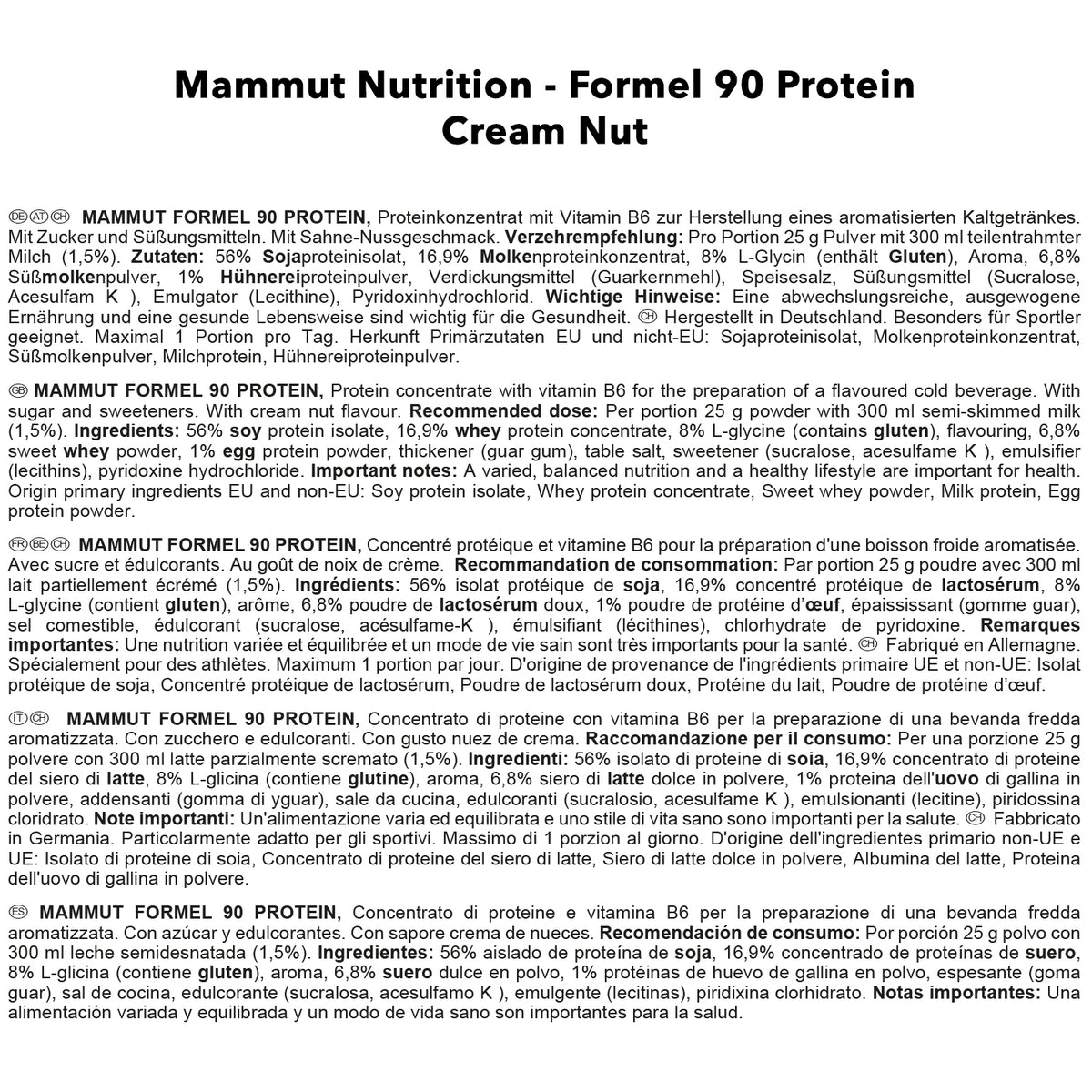 Formel 90 Protein (3000g) Sahne-Nuss