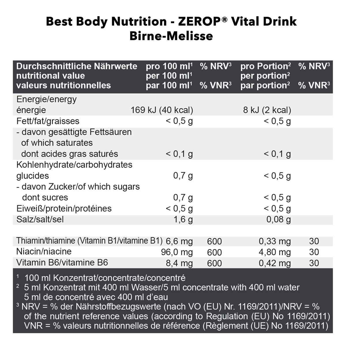 Vital Drink Zerop (1000ml) Pear Balm