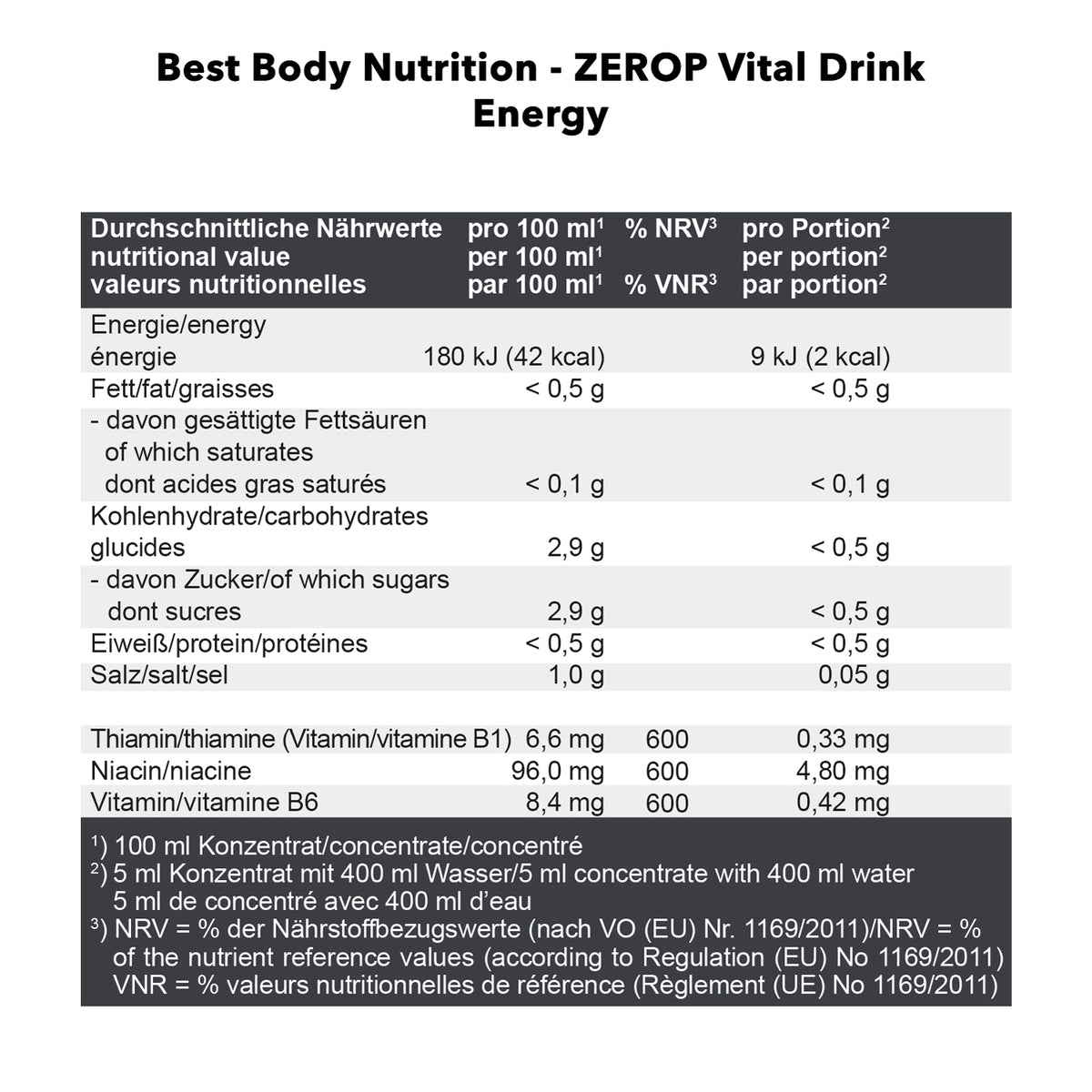 Vital Drink Zerop (1000ml) Energy