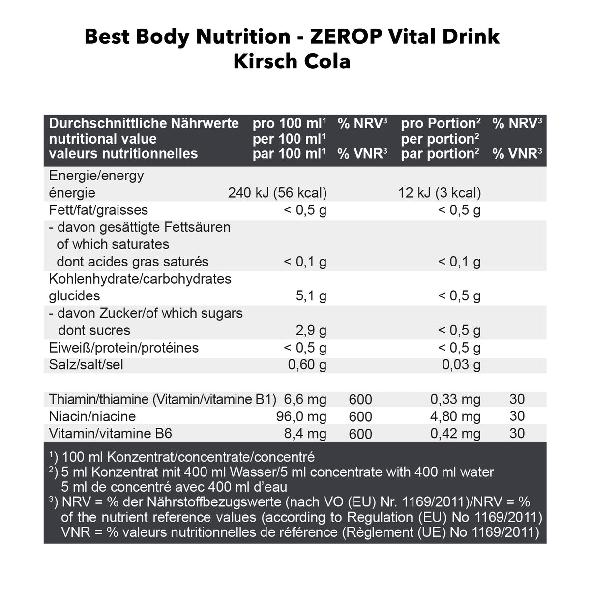 Vital Drink Zerop (1000ml) Cherry Cola