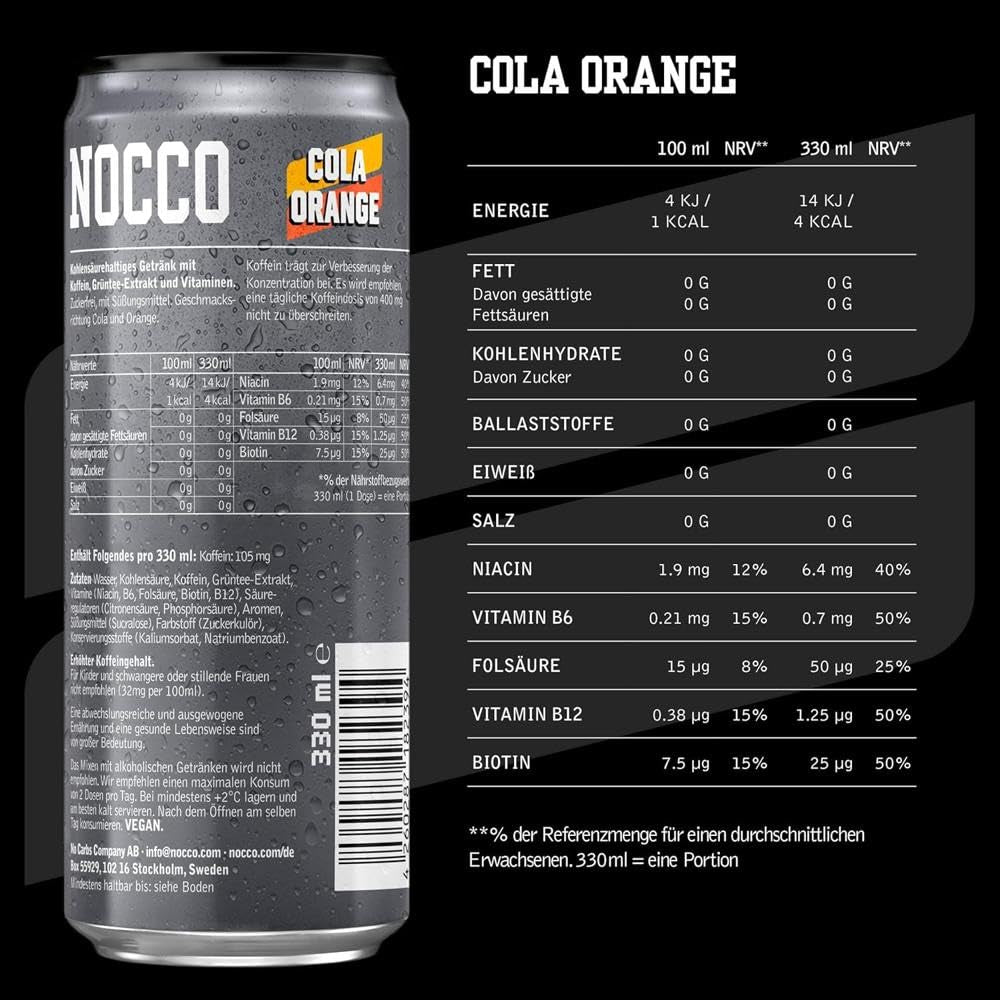 Nocco Black (330ml) Cola Orange