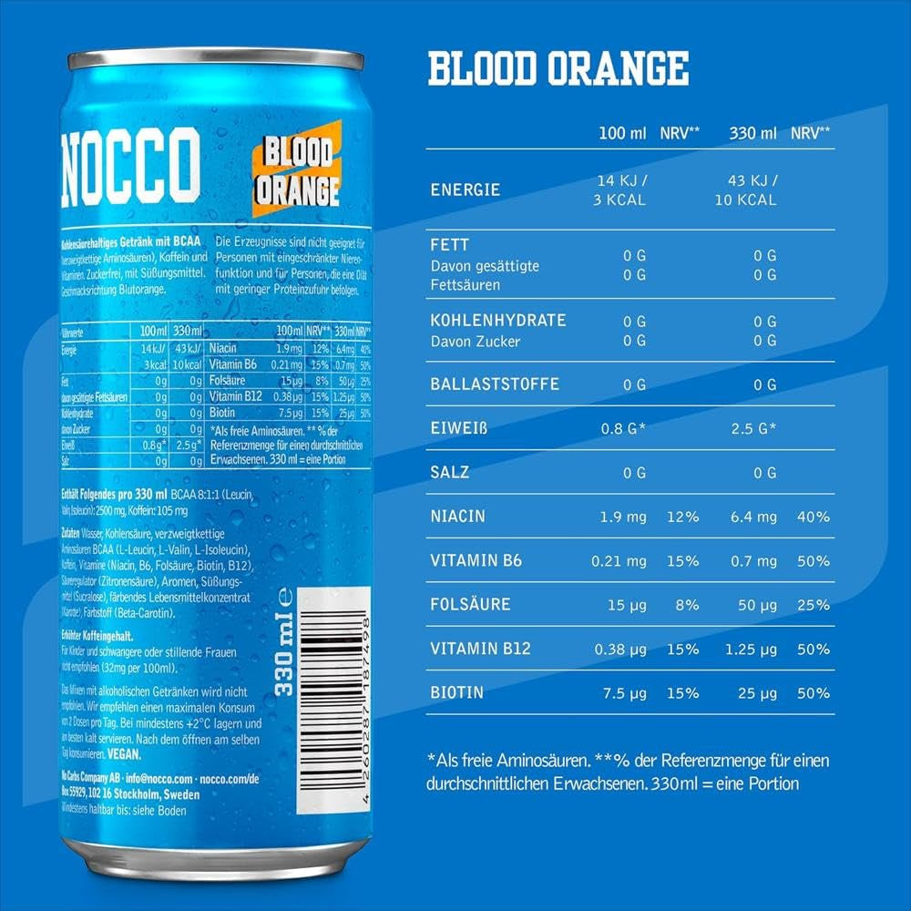 Nocco BCAA (24x330ml) Blood Orange
