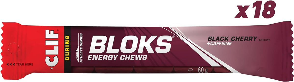 Clif Bloks Energy Chews (18x60g) Black Cherry + Koffein