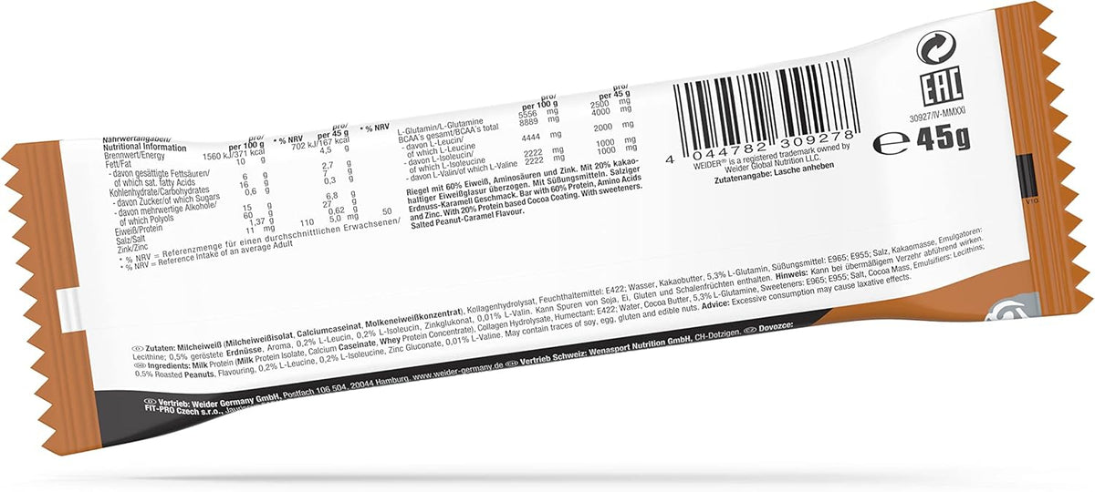 60% Protein Bar (24x45g) Salted Peanut Caramel
