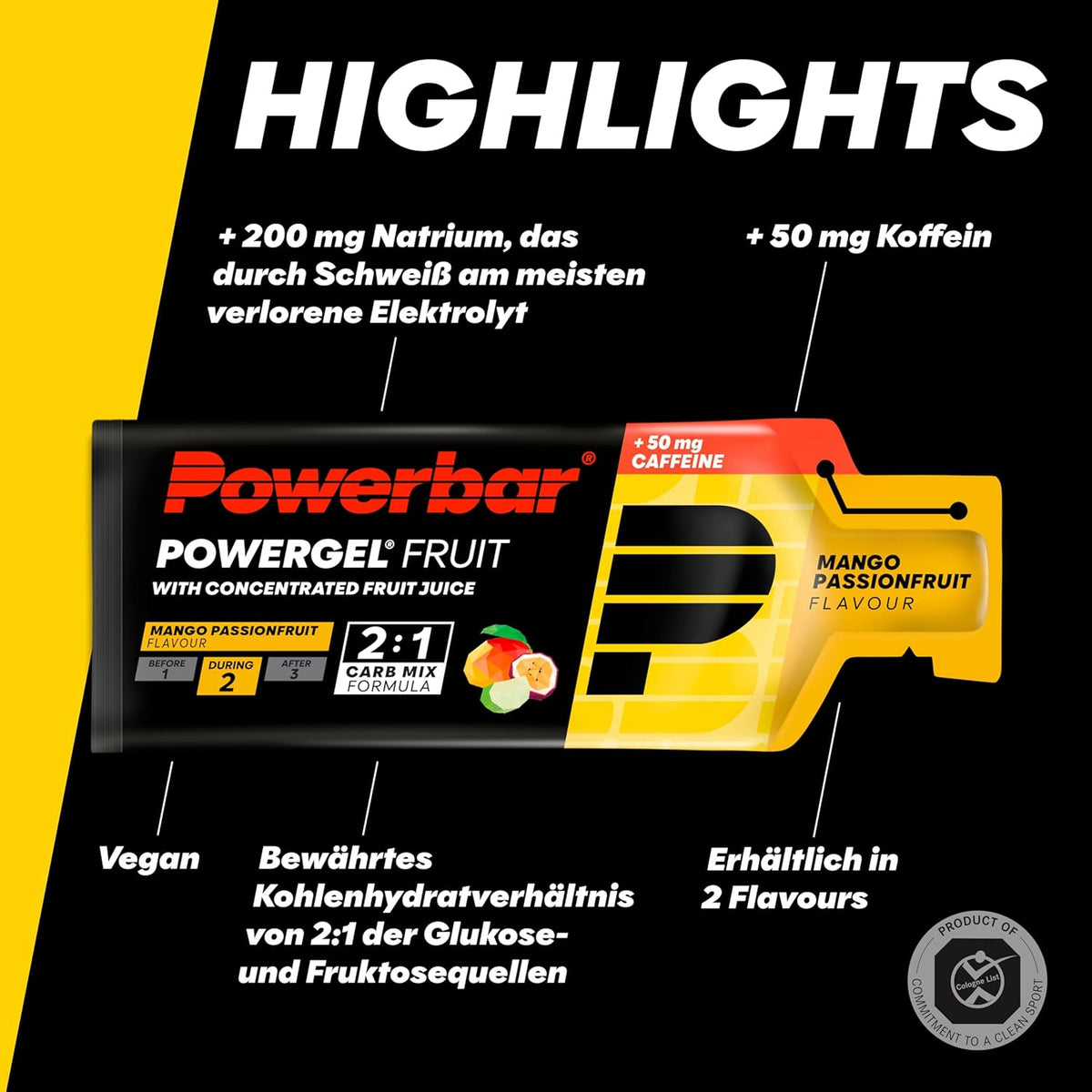 PowerGel Original (41g) Mango-Passionfruit mit Koffein