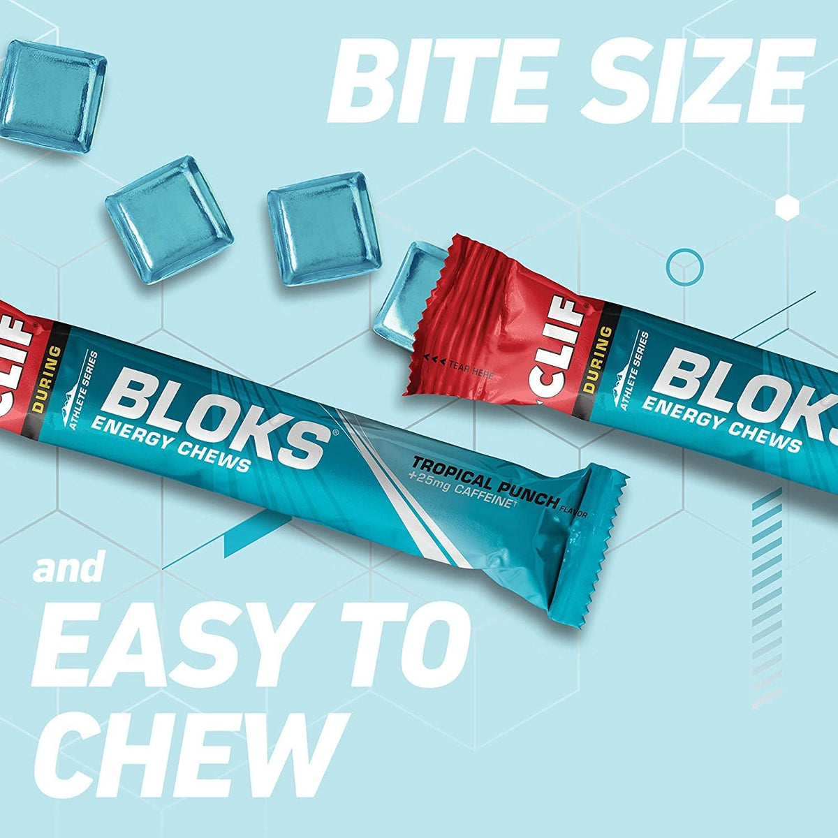 Clif Bloks Energy Chews (18x60g) Tropical Punch + Koffein
