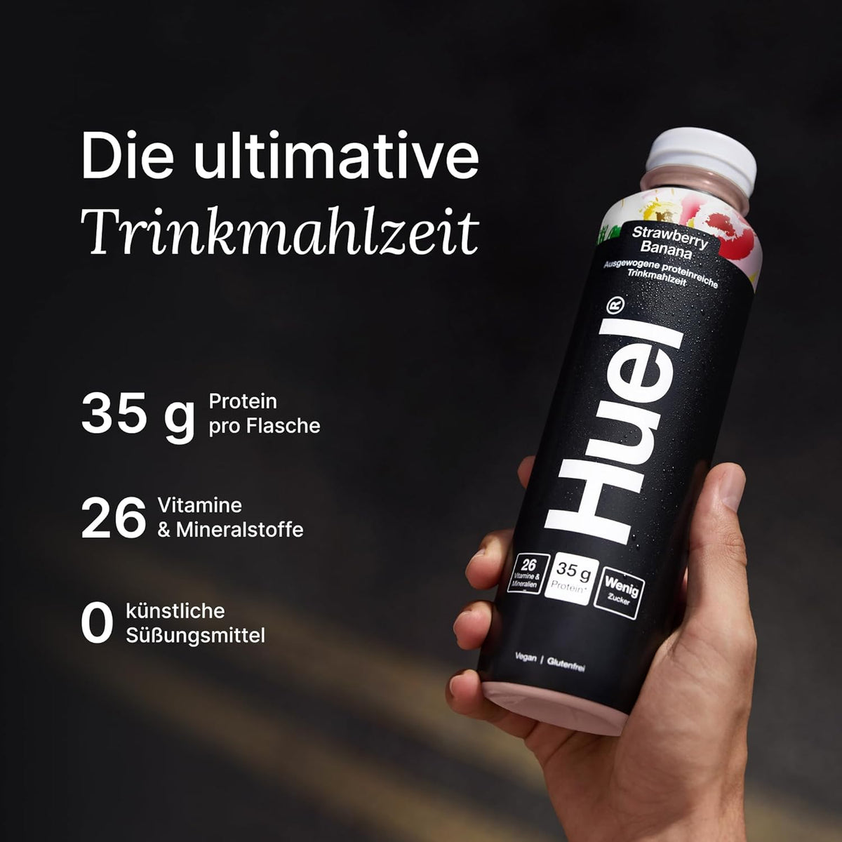 Huel Black Edition Trinkmahlzeit (8x500ml) Strawberry Banana