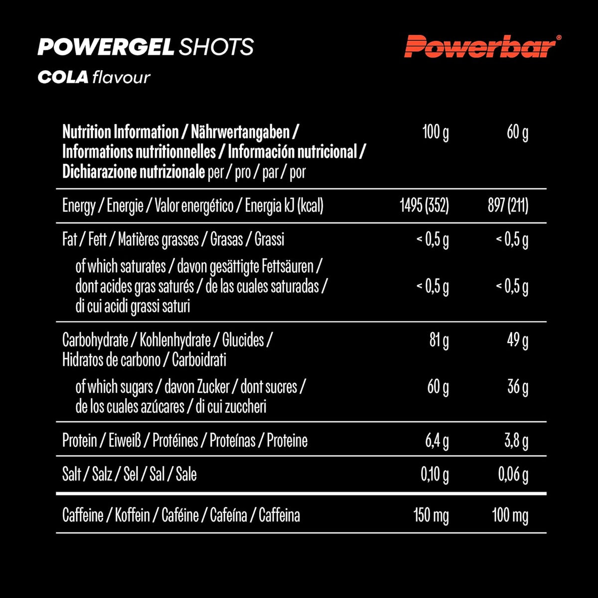 Powergel Shots (24x60g) Cola mit Koffein