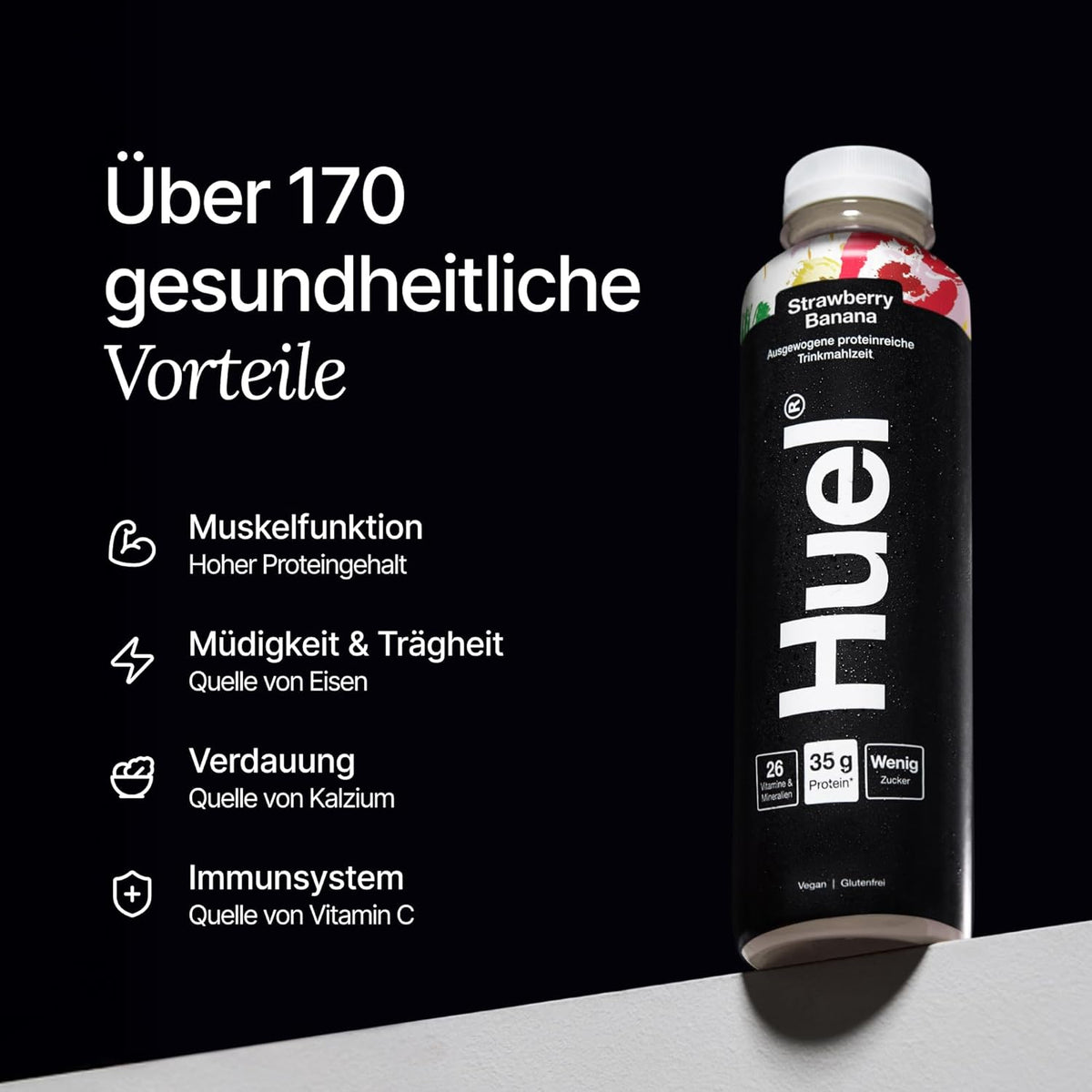Huel Black Edition Trinkmahlzeit (8x500ml) Strawberry Banana