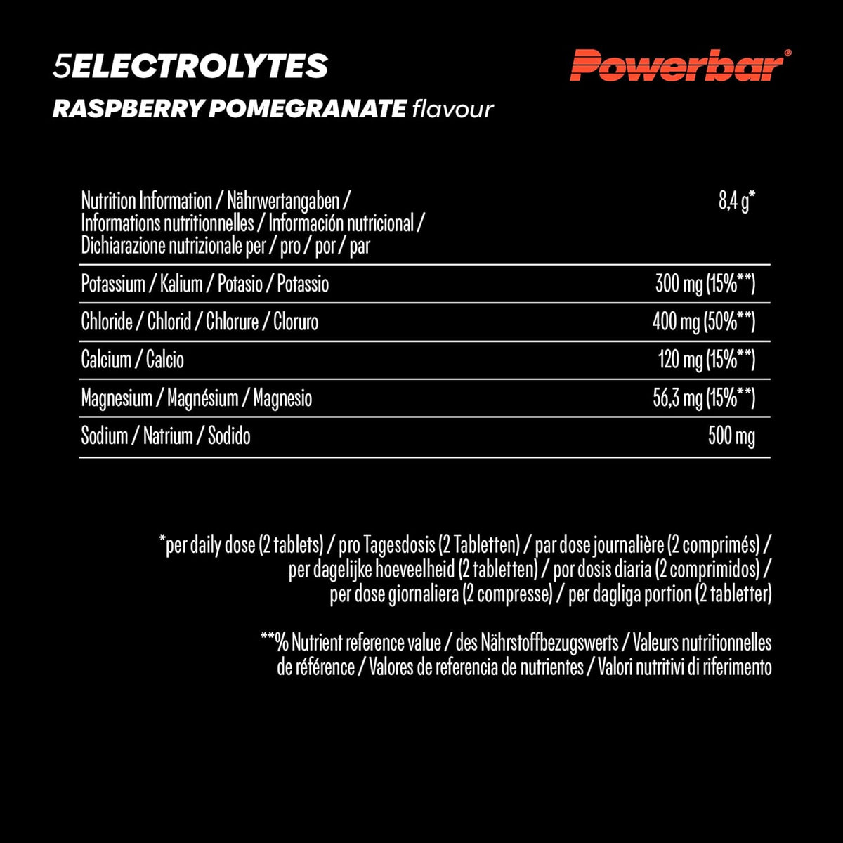 5 Electrolytes Sports Drink (12x10Tabs) Raspberry Pomegranate