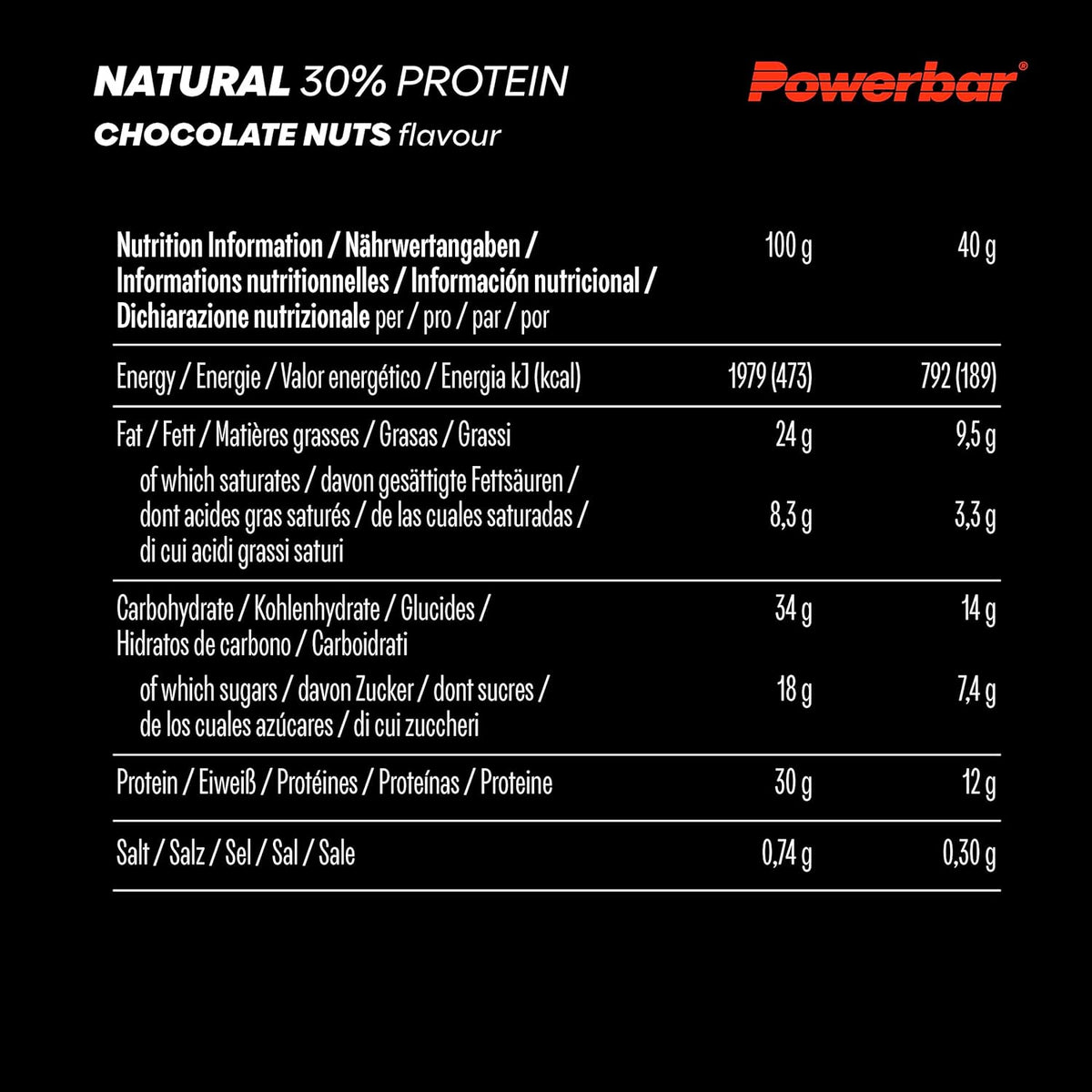 Natural Protein (18x40g) Chocolate Nuts
