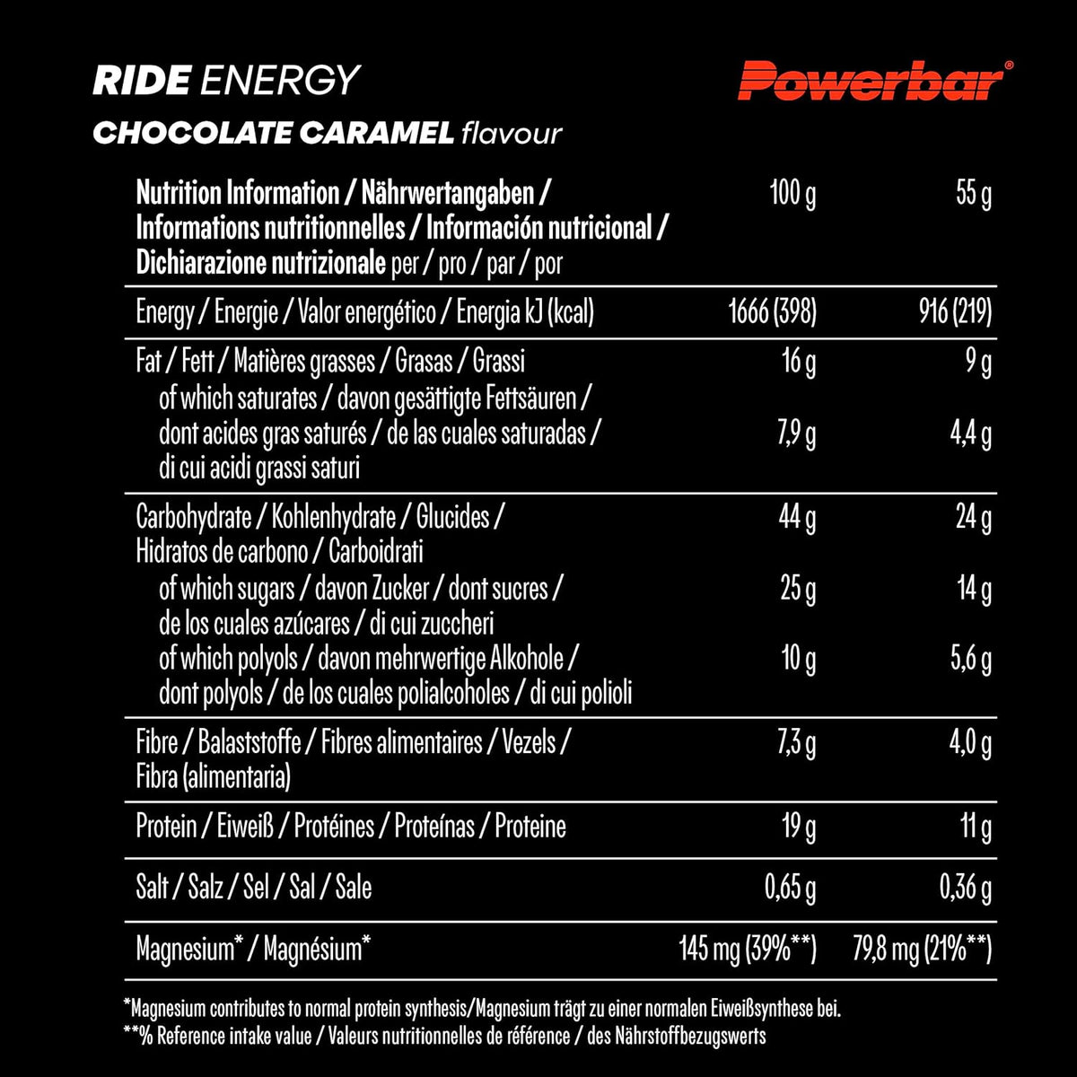 Ride Energy Bar (18x55g) Chocolate Caramel