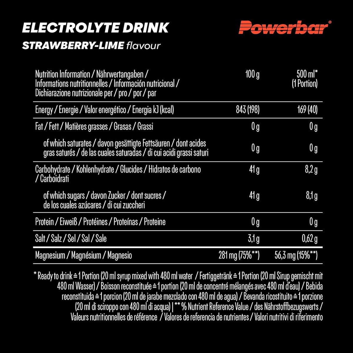 Electrolyte Drink Sirup (1000ml) Erdbeer-Limette