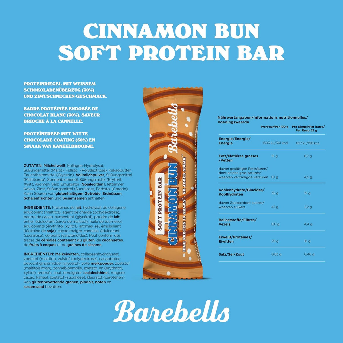 Soft Protein Bar (55g) Cinnamon Bun